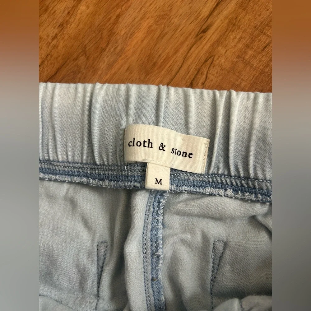 Anthropologie Cloth & Stone Amy Chambray Denim Joggers Womens Size M - Picture 7 of 12